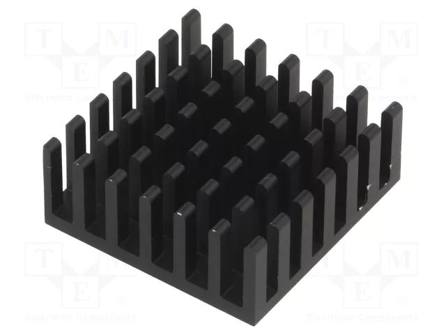 Heatsink: extruded; black; L: 25mm; W: 25mm; H: 10mm; aluminium FISCHER ELEKTRONIK ICKBGA25X25X10