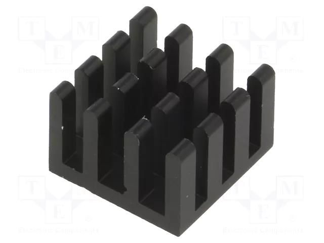 Heatsink: extruded; black; L: 15mm; W: 15mm; H: 10mm; aluminium FISCHER ELEKTRONIK ICKBGA15X15X10