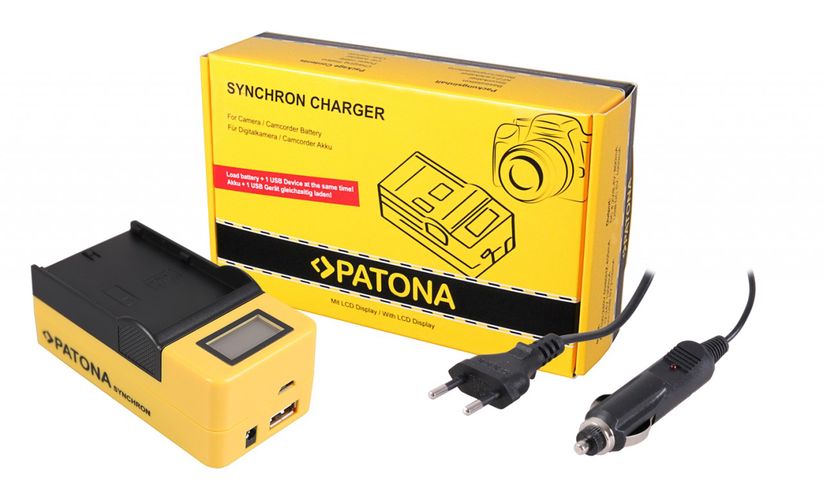 PATONA Synchron USB Charger f. JVC SSL-75 SSL-JVC50 SSL-JVC75 HM600 HM650 with LCD, PATONA 4690 4055655216142