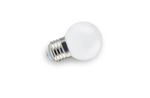 LED bulb E27 230V G45 1W, warm white, plastic, LEDOM 470317