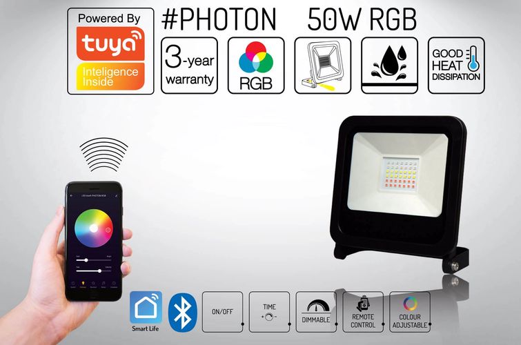 LED line PHOTON Floodlight 50W RGB TUYA Bluetooth 470492 5907777470492