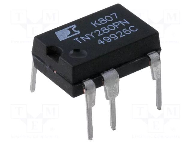 IC: PMIC; AC/DC switcher,SMPS controller; Uin: 85÷265V; DIP-8C POWER INTEGRATIONS TNY280PN