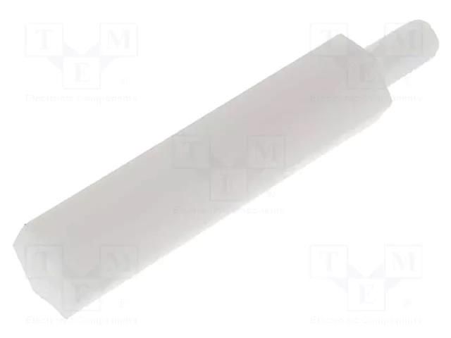 Screwed spacer sleeve; hexagonal; polyamide; M3; M3; 25mm FIX&FASTEN TP-25