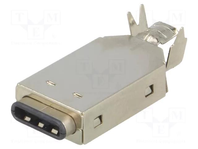 Connector: USB C; plug; for cable; soldering; straight; USB 3.1 KEYSTONE KEYS954