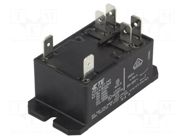Relay: electromagnetic; DPST-NO; Ucoil: 240VAC; 30A; max.28VDC; T92 TE Connectivity T92S7A22-240