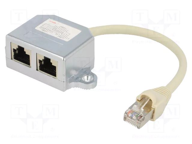 Splitter; 8p8c; RJ45 socket x2,RJ45 plug; straight; female LOGILINK LOG-NP0045