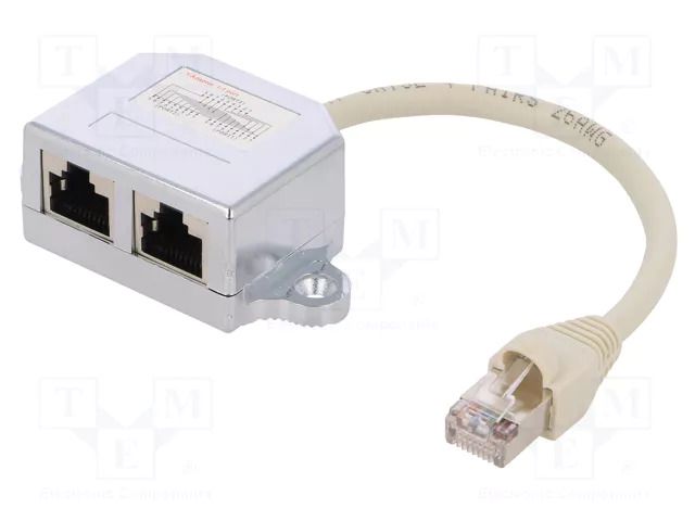 Splitter; 8p8c; RJ45 socket x2,RJ45 plug; straight; female LOGILINK LOG-NP0042