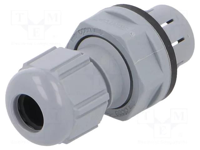 Cable gland; IP68; polyamide; dark grey; push-in; SKINTOP® LAPP CLICK-M12-RAL7001