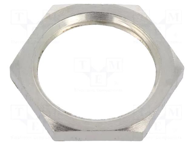 Nut; M20; brass; 24mm; Thread: metric; Pitch: 1.5; Plating: nickel BM GROUP BM2720