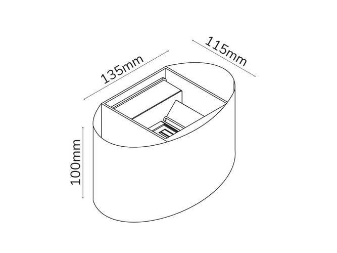 Outdoor wall mounted luminaire LED 2x3W, 3000K, IP54, gray, CILINDER, LED line LITE 475534 5907777475534