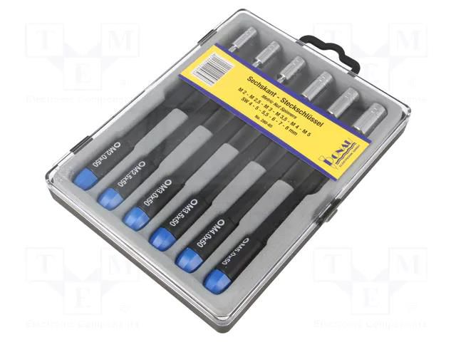 Kit: screwdrivers; 6-angles socket; 6pcs. DONAU ELEKTRONIK D-280-65