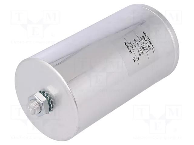 Capacitor: polypropylene; 100uF; Leads: M10 screws; M12 screw KEMET C44AHGP6100ZA0J