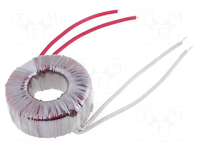 Transformer: toroidal; 50VA; 230VAC; 24V; 2.08A; Leads: cables; IP00 INDEL TST50W/24V