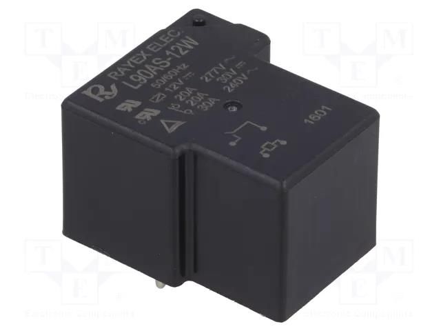 Relay: electromagnetic; SPST-NO; Ucoil: 12VDC; 30A; L90; PCB; 900mW Recoy/RAYEX ELECTRONICS L90AS-12W