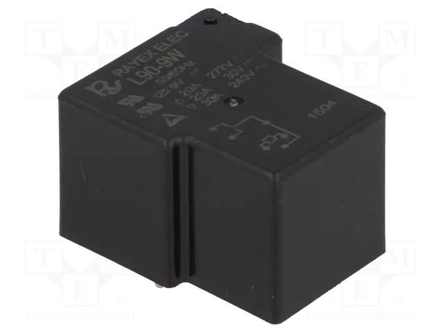 Relay: electromagnetic; SPDT; Ucoil: 9VDC; 30A; max.240VAC; L90; PCB Recoy/RAYEX ELECTRONICS L90-9W