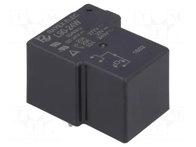 Relay: electromagnetic; SPDT; Ucoil: 24VDC; 30A; max.240VAC; L90 Recoy/RAYEX ELECTRONICS L90-24W