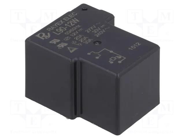 Relay: electromagnetic; SPDT; Ucoil: 12VDC; 30A; L90; PCB; 900mW Recoy/RAYEX ELECTRONICS L90-12W