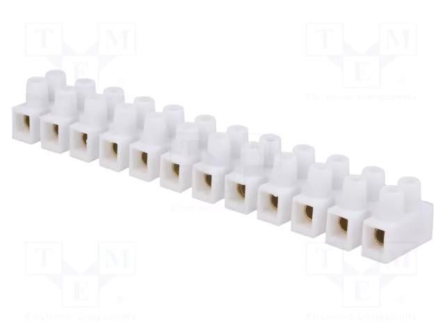 Connector: terminal block; 57A; 400V; screw terminal; white; 10mm2 PAWBOL PE.4034