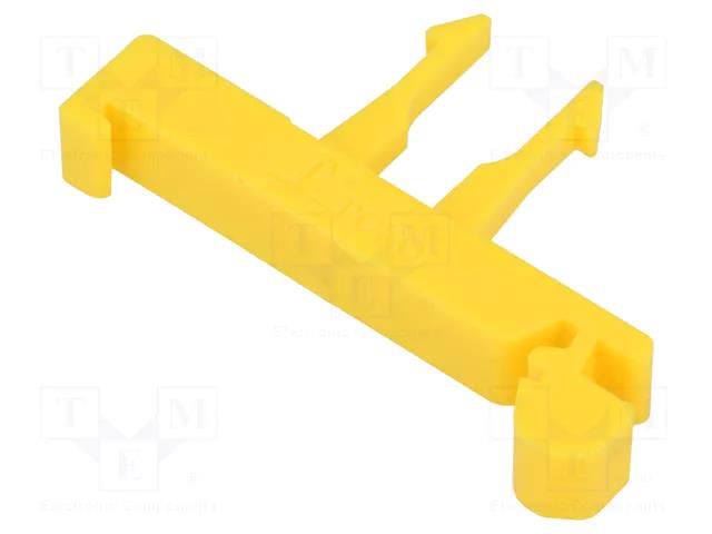 Mounting clamp; for DIN rail mounting,snap fastener; yellow POKÓJ P1-4N