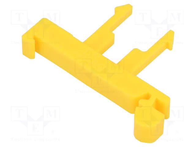 Mounting clamp; for DIN rail mounting,snap fastener; yellow POKÓJ P1-10N