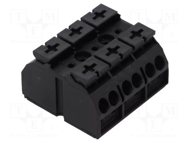 Terminal block; ways: 3; 0.5÷4mm2; push-in,spring clamp; black WAGO 862-1503