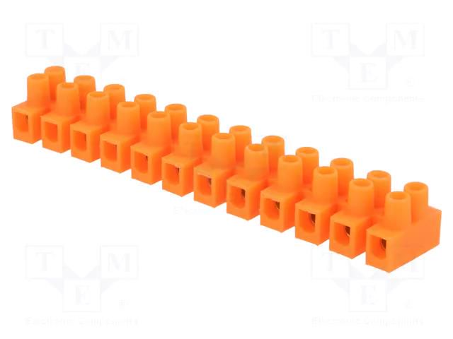 Connector: terminal block; 32A; 400V; screw terminal; orange; 4mm2 PAWBOL PE.4032P