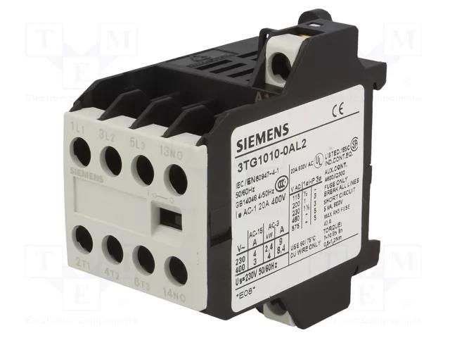 Contactor: 4-pole; NO x4; 230VAC; 8.4A; 3TG10; screw terminals SIEMENS 3TG1010-0AL2