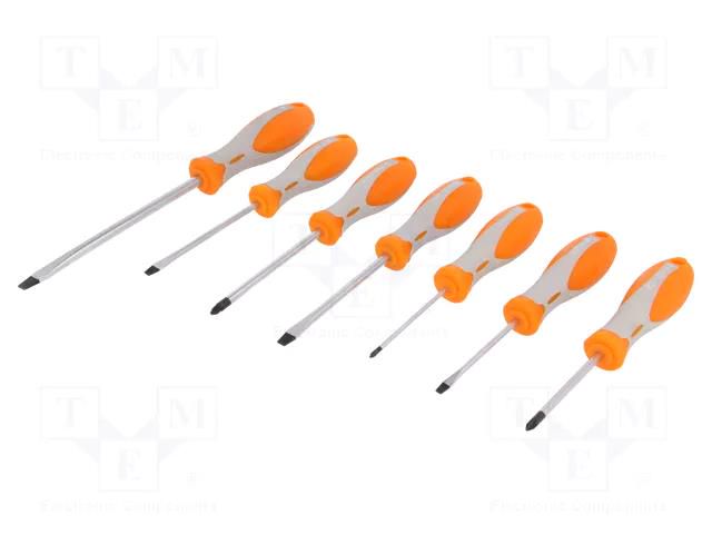 Kit: screwdrivers; Pozidriv®,slot; 7pcs. AVIT AV-05015