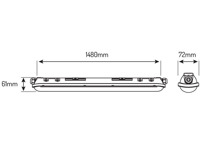 LED line PRIME LINKER tri-proof 55W 4000K 150lm/W 8250lm 220-240V IP65 479600 5907777479600