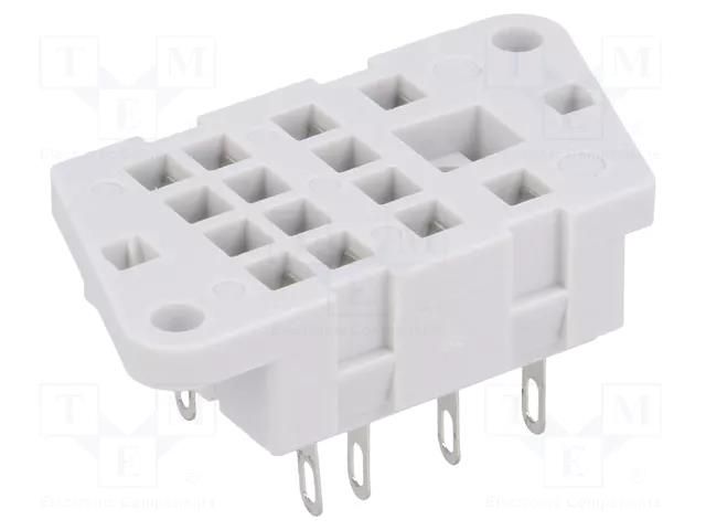 Socket; PIN: 8; 12A; 250VAC; on panel; for soldering; -40÷70°C RELPOL G4/2