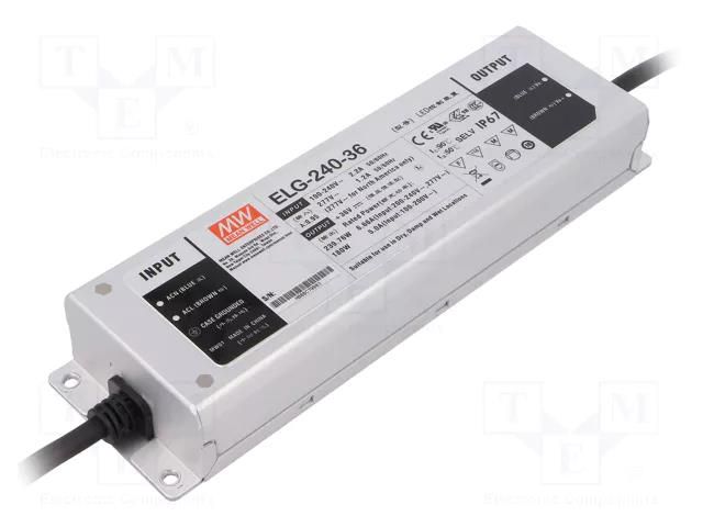 Power supply: switching; LED; 239.76W; 36VDC; 6.66A; 100÷305VAC MEAN WELL ELG-240-36