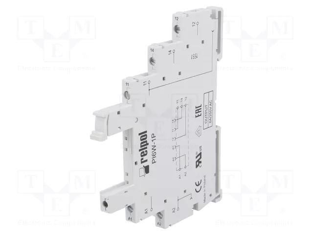 Socket; PIN: 5; 6A; 250VAC; for DIN rail mounting; screw terminals RELPOL PI6W-1P