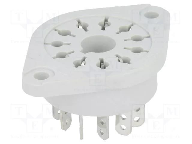 Socket; PIN: 11; 10A; 250VAC; on panel; for soldering; -40÷70°C RELPOL GOP11