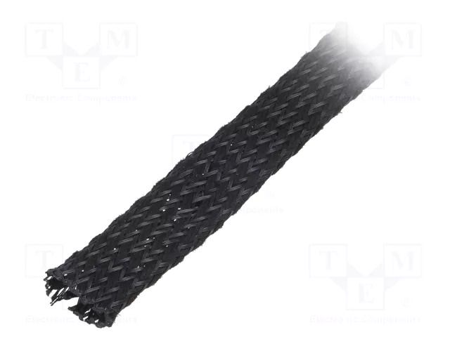 Braid; ØBraid : 8÷20nom.12mm; polyester; black; -50÷150°C HELLERMANNTYTON HEGSAS12-PET-BK-C4