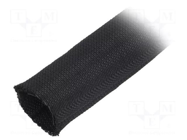 Braid; ØBraid : 25÷29mm; PET,polyester; black; -70÷125°C; incised HELLERMANNTYTON TWIST-IN-29-PET-BK