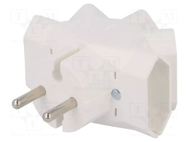 Connector: AC supply; splitter; 2P; 250VAC; 6A; white TIMEX-ELEKTRO R-5/Z