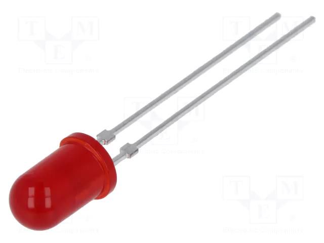 LED; red; 5mm; 6.3÷14mcd; 60°; Front: convex; 2÷3VDC; No.of term: 2 VISHAY TLHR5405