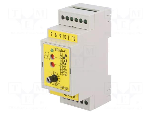 Timer; 15s÷12h; DPDT; 250VAC/8A,24VDC/8A; Usup: 24VAC,230VAC; TRA MIKROBEST TRAH-C