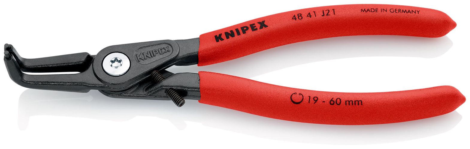 KNIPEX 48 41 J21 Precision Circlip Pliers for internal circlips in bore holes covered with non-slip plastic grey atramentized 165 mm 48 41 J21 4003773080695