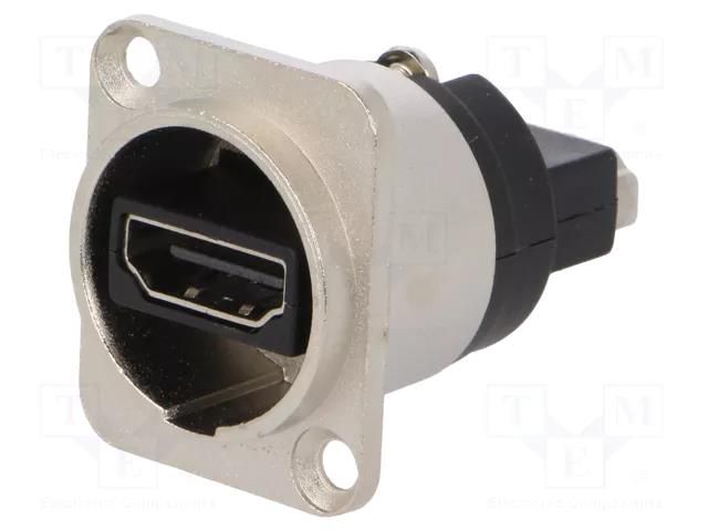 Coupler; HDMI socket,both sides; FT; shielded; 19x24mm; metal CLIFF CP30116