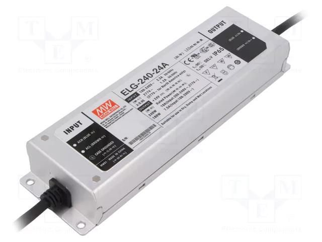 Power supply: switching; LED; 240W; 24VDC; 5÷10A; 100÷305VAC; IP65 MEAN WELL ELG-240-24A