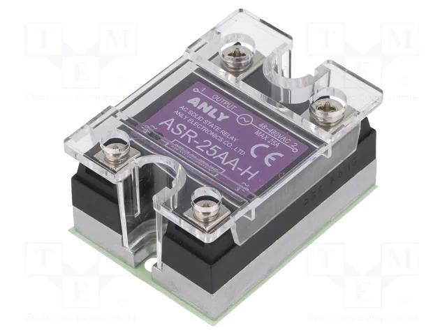 Relay: solid state; Ucntrl: 80÷280VAC; 25A; 48÷480VAC; ASR; 1-phase ANLY ELECTRONICS ASR-25AA-H