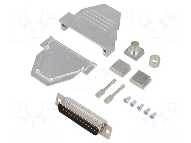 Connector: D-Sub; PIN: 25; plug; male; soldering; for cable; black ENCITECH DCRP25-DBP-CF65