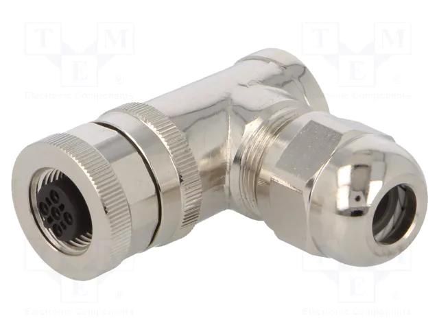 Connector: M12; plug; PIN: 5; female; 60V; angled 90°; IP67; 4A; 6÷8mm TE Connectivity T4112412051-000