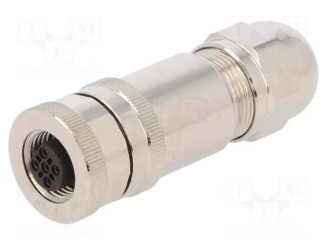 Connector: M12; plug; PIN: 5; female; 60V; straight; IP67; for cable TE Connectivity T4110411051-000
