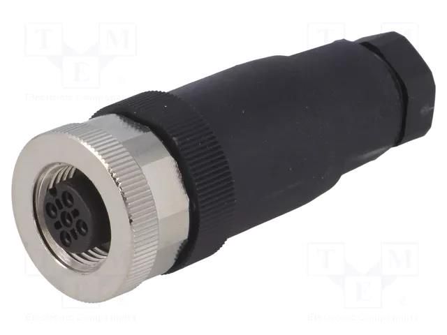 Connector: M12; plug; PIN: 3; female; 250V; straight; IP67; for cable TE Connectivity T4110001031-000