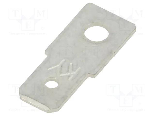 Terminal: flat; 6.35mm; 0.8mm; male; screw; brass; tinned; straight FIX&FASTEN PC1125003