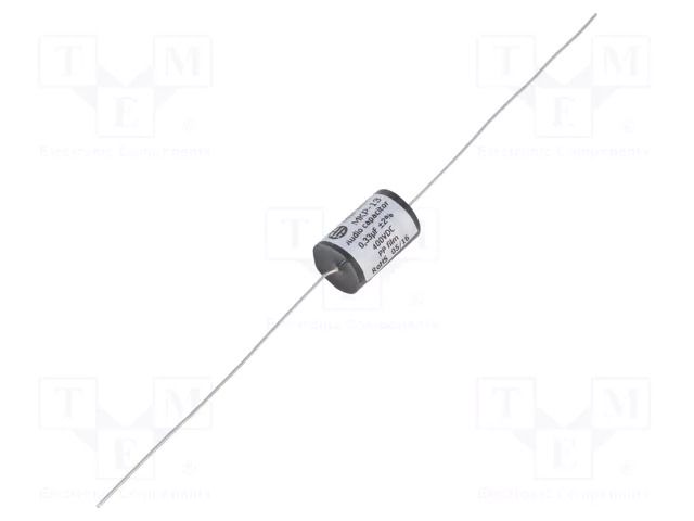 Capacitor: polypropylene; 0.33uF; 400VDC; ±2%; Ø11.2x18mm; THT MIFLEX MKP13-0.33U/400