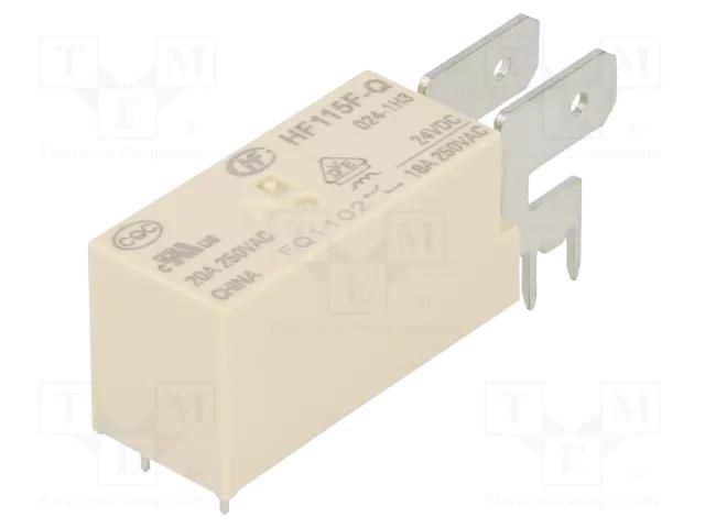 Relay: electromagnetic; SPST-NO; Ucoil: 24VDC; 20A; 20A/250VAC HONGFA RELAY HF115F-Q/024-1H3