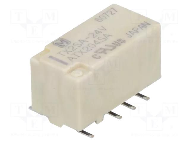 Relay: electromagnetic; DPDT; Ucoil: 24VDC; Icontacts max: 2A; TX PANASONIC TX2SA-24V